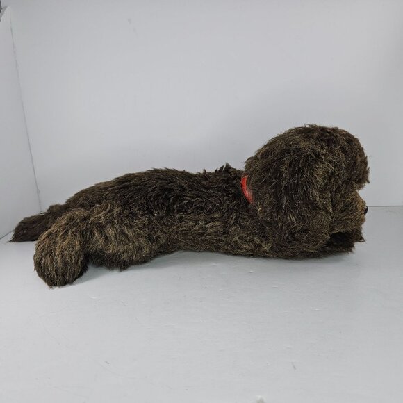 Vintage Hermann Teddy Original Plush Dog With Red Collar Brown Stuffed Animal - Picture 8 of 9